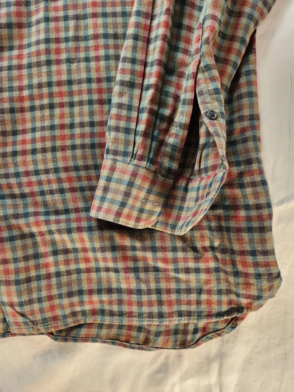 J.CREW Men's Plaid Flannel Button-Up Long Sleeve Point Collar Pockets Size M